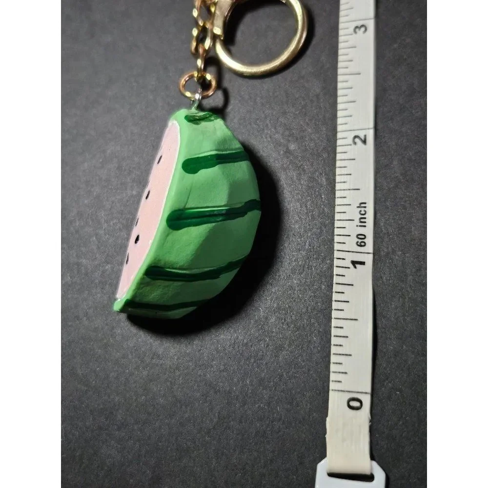 Pink puff and watermelon slice key fob